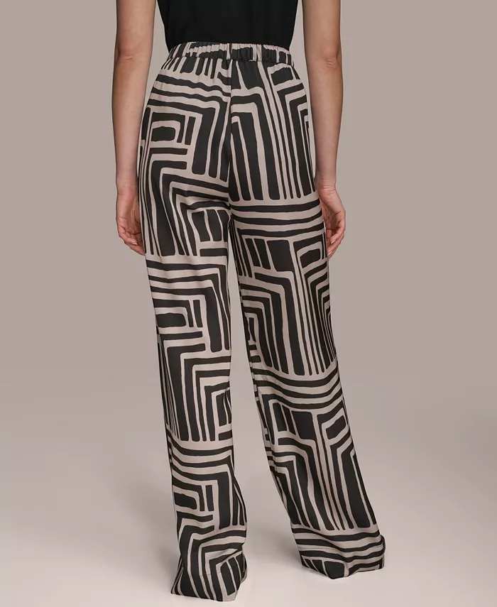 Alfani Donna Karan New York Women's Printed Drawstring Wide-Leg Pants Women's Fashion Shoes & Accessories