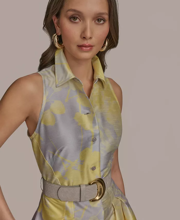 Alfani Donna Karan New York Women's Printed Fit & Flare Shirt Dress Women's Fashion Shoes & Accessories