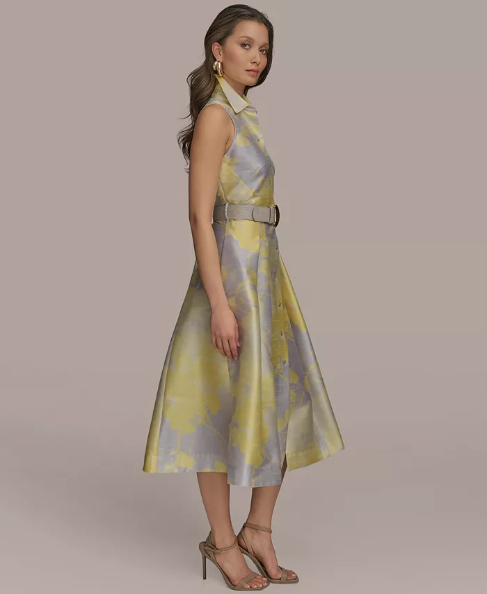 Alfani Donna Karan New York Women's Printed Fit & Flare Shirt Dress Women's Fashion Shoes & Accessories