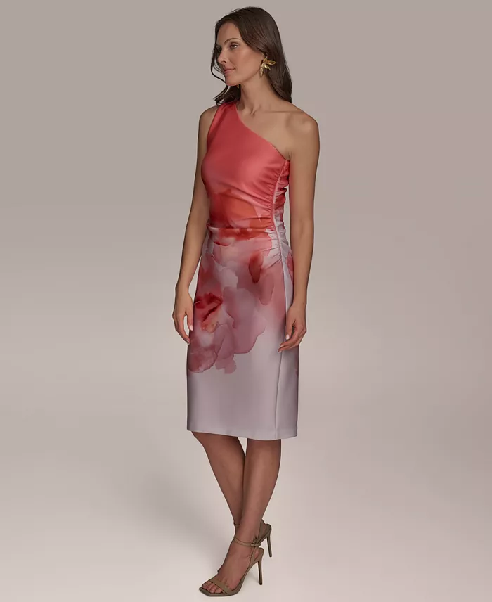Alfani Donna Karan New York Women's Printed One-Shoulder Dress Women's Fashion Shoes & Accessories