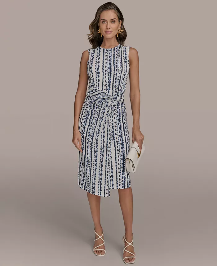 Alfani Donna Karan New York Women's Printed Side-Twist Dress Women's Fashion Shoes & Accessories