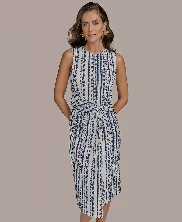 Alfani Donna Karan New York Women's Printed Side-Twist Dress Women's Fashion Shoes & Accessories