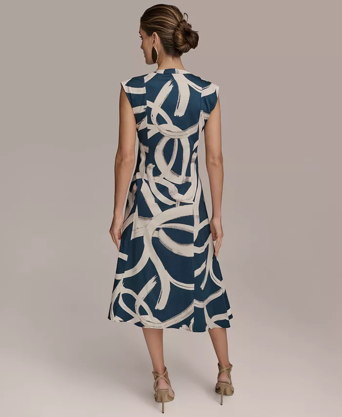 Alfani Donna Karan New York Women's Printed Tie-Front Dress Women's Fashion Shoes & Accessories