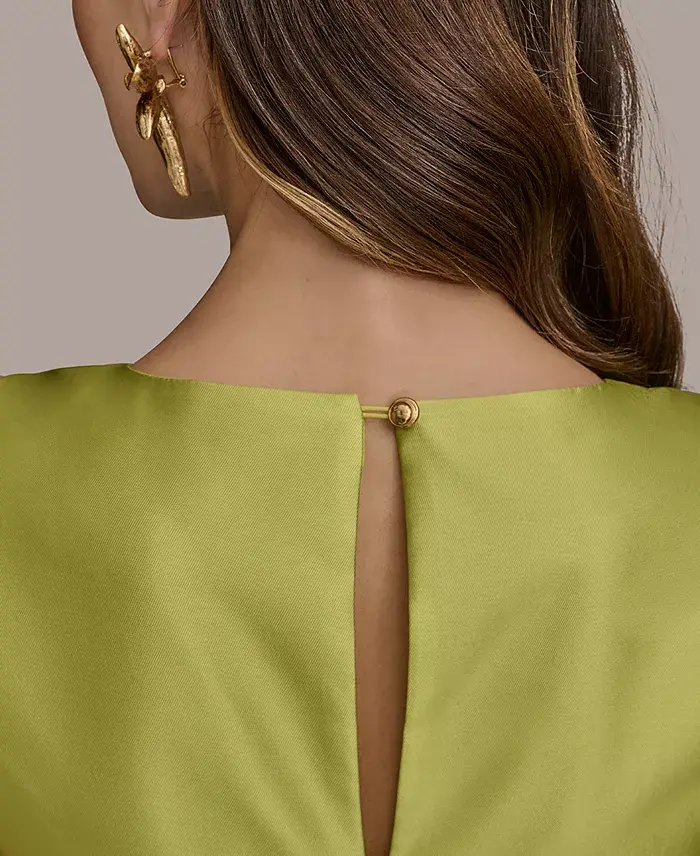 Alfani Donna Karan New York Women's Printed V-neck Floral Mikado Gown Women's Fashion Shoes & Accessories