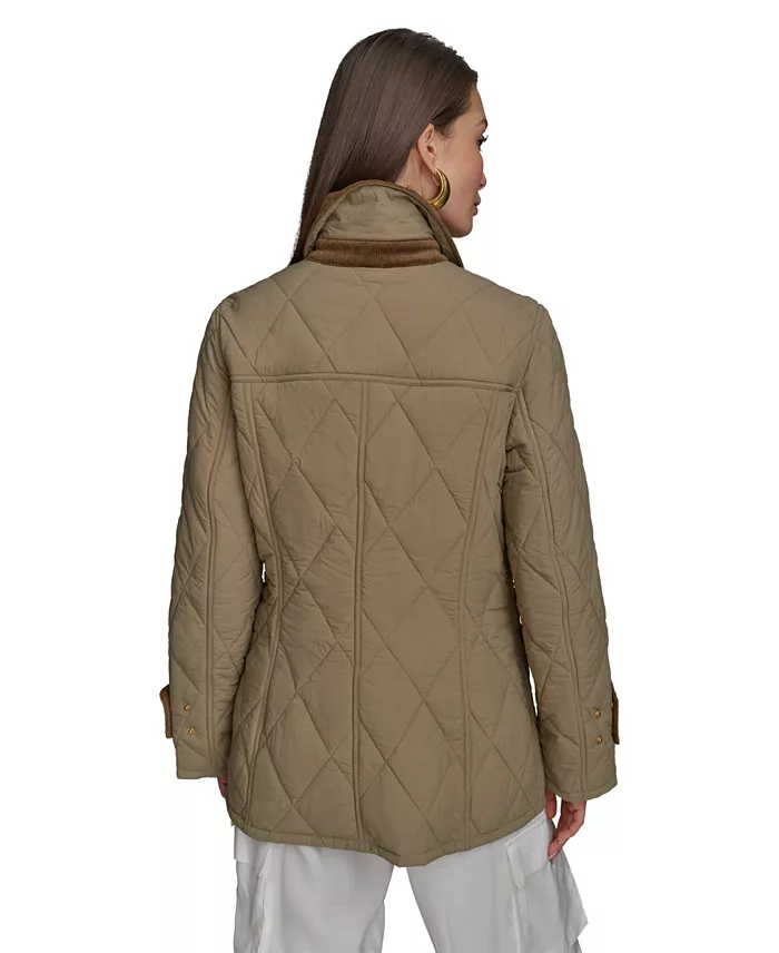 Alfani Donna Karan New York Women's Quilted Barn Jacket Women's Fashion Shoes & Accessories