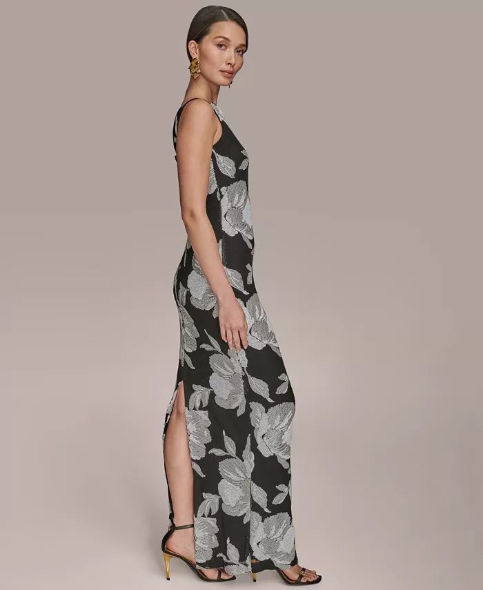 Alfani Donna Karan New York Women's Sequined Sleeveless Gown Women's Fashion Shoes & Accessories