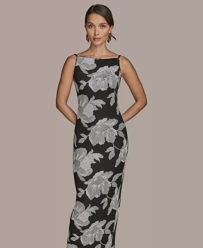 Alfani Donna Karan New York Women's Sequined Sleeveless Gown Women's Fashion Shoes & Accessories