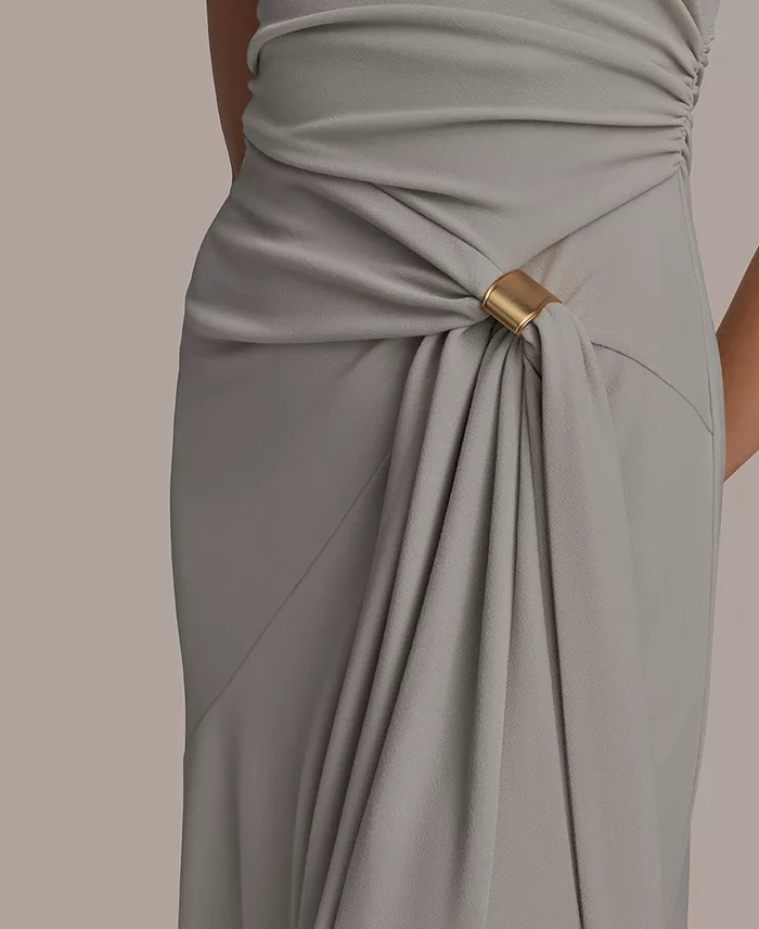 Alfani Donna Karan New York Women's Sleeveless Side-Tie Jersey Midi Dress Women's Fashion Shoes & Accessories