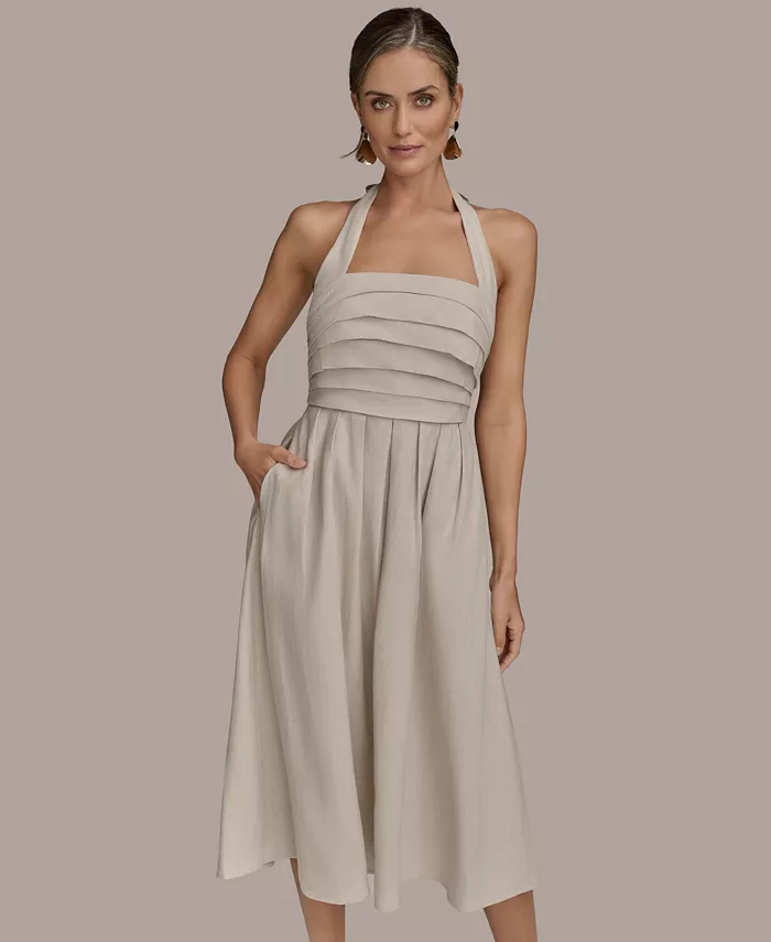 Alfani Donna Karan New York Women's Tie-Back Midi Dress Women's Fashion Shoes & Accessories