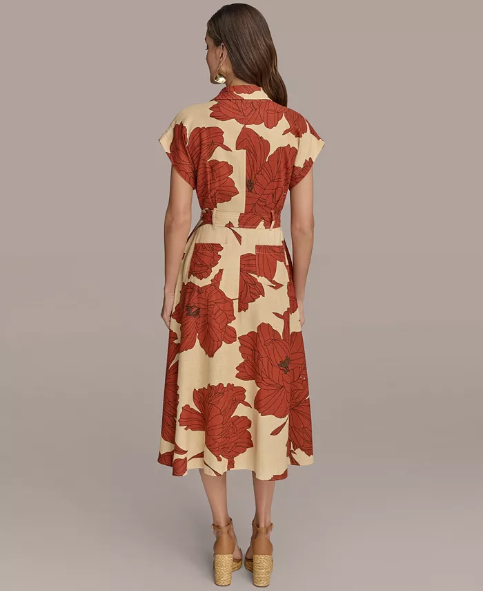 Alfani Donna Karan New York Women's Tie-Waist Shirtdress Women's Fashion Shoes & Accessories