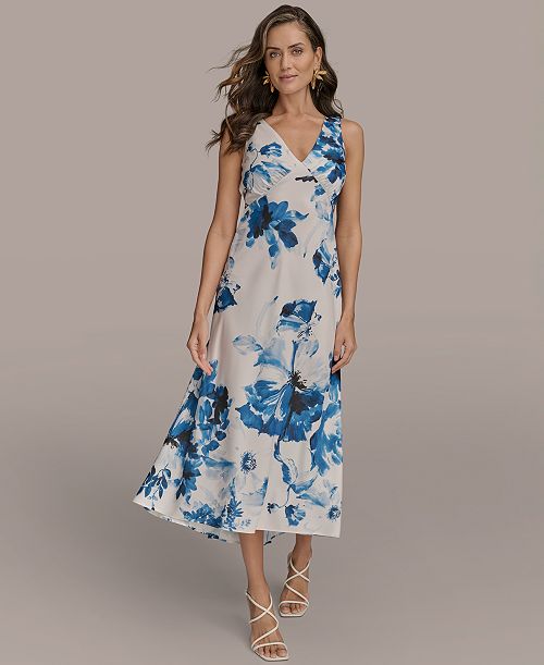 alfani Donna Karan New York Women's V-Neck High-Low Dress Women's Fashion Shoes & Accessories