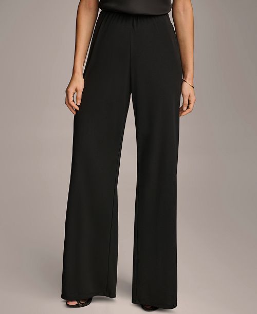 alfani Donna Karan New York Women's Wide-Leg Jersey Pants Women's Fashion Shoes & Accessories