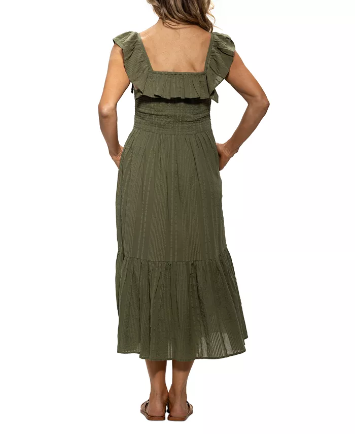 Alfani Dotti Women's Cotton On/Off-The-Shoulder Cover-Up Dress Women's Fashion Shoes & Accessories