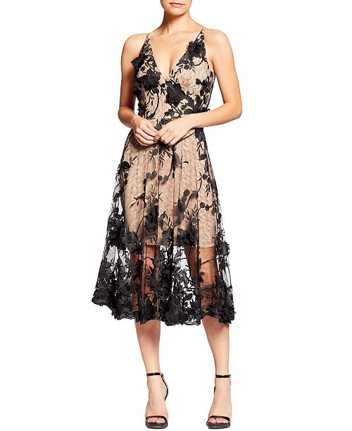 alfani Dress the Population Audrey Floral Applique Lace Mini Dress Women's Fashion Shoes & Accessories