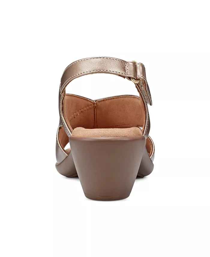 Alfani Easy Spirit Chantal Crisscross Low Heel Leather Sandals Women's Fashion Shoes & Accessories