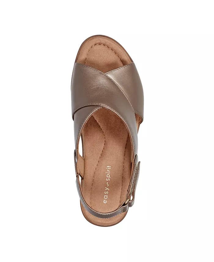 Alfani Easy Spirit Chantal Crisscross Low Heel Leather Sandals Women's Fashion Shoes & Accessories