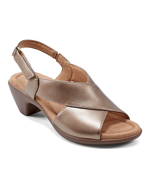 alfani Easy Spirit Chantal Crisscross Low Heel Leather Sandals Women's Fashion Shoes & Accessories