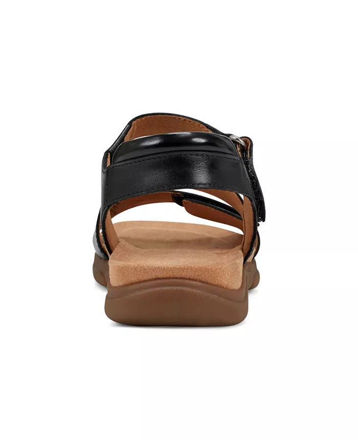 Alfani Easy Spirit Mavey Strappy Leather Open Toe Flat Sandals Women's Fashion Shoes & Accessories