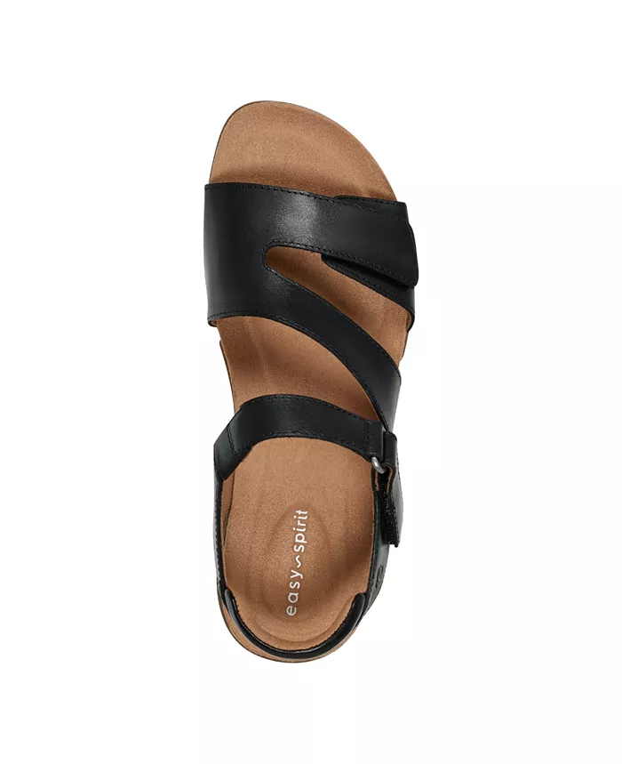 Alfani Easy Spirit Mavey Strappy Leather Open Toe Flat Sandals Women's Fashion Shoes & Accessories