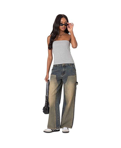 alfani Edikted Women's Built In bra tube top Women's Fashion Shoes & Accessories