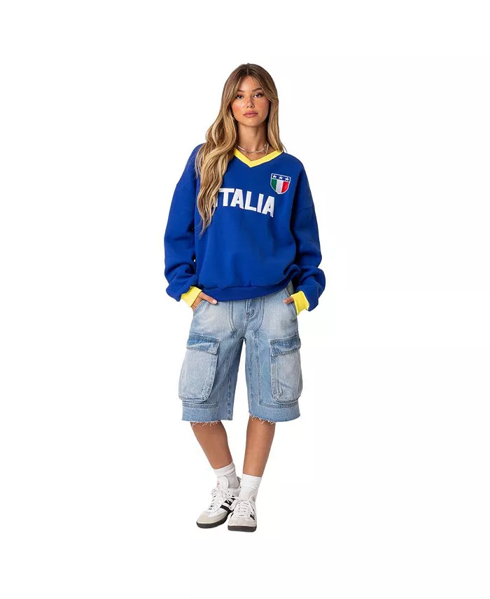 Alfani Edikted Women's Italy Oversized Sweatshirt Women's Fashion Shoes & Accessories