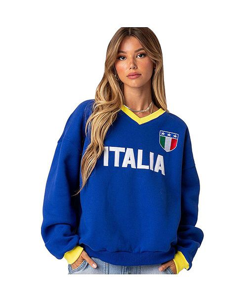 alfani Edikted Women's Italy oversized sweatshirt Women's Fashion Shoes & Accessories