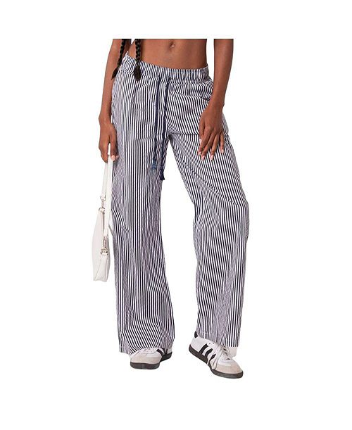 alfani Edikted Women's Seaside Striped Pants Women's Fashion Shoes & Accessories