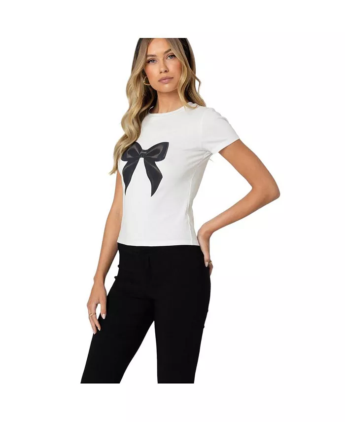 Alfani Edikted Women's Tied Up T Shirt Women's Fashion Shoes & Accessories