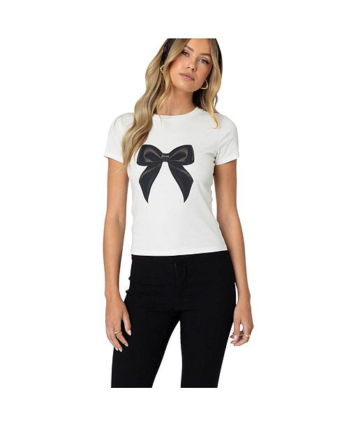 alfani Edikted Women's Tied Up T Shirt Women's Fashion Shoes & Accessories