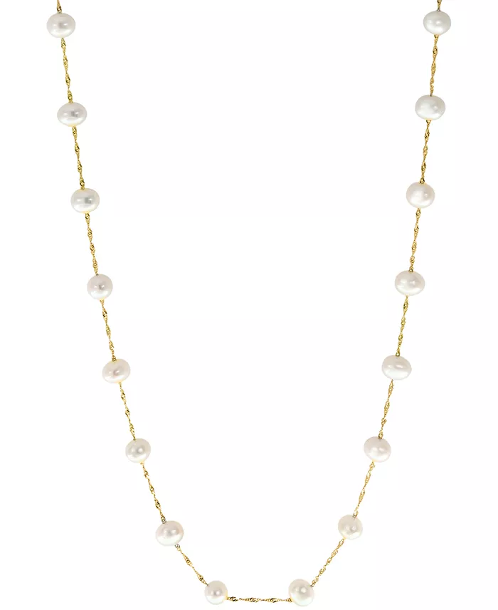 Alfani EFFY Collection EFFY® Cultured Freshwater Pearl Station 18" Necklace In 14k Gold (5-1/2mm) Jewelry & Watches
