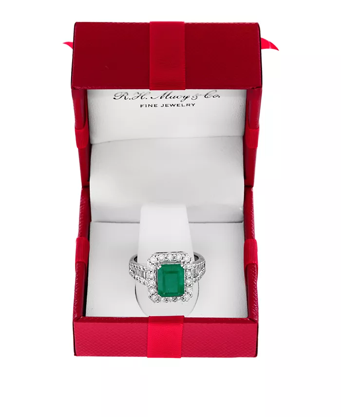 Alfani EFFY Collection EFFY® Emerald (2-1/5 Ct. T.w.) & Diamond (1/2 Ct. T.w.) Ring In 14k White Gold & 14k Yellow Gold Jewelry & Watches