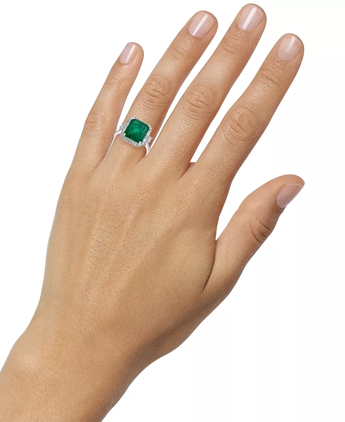 Alfani EFFY Collection EFFY® Emerald (5-1/2 Ct. T.w.) & Diamond (1/2 Ct. T.w.) Statement Ring In 14k Gold Or 14k White Gold Jewelry & Watches