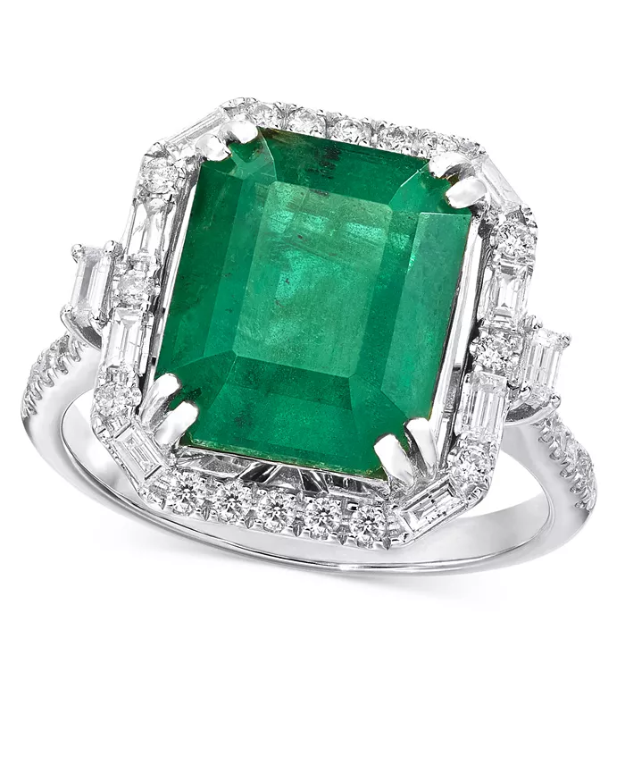 Alfani EFFY Collection EFFY® Emerald (5-1/2 Ct. T.w.) & Diamond (1/2 Ct. T.w.) Statement Ring In 14k Gold Or 14k White Gold Jewelry & Watches