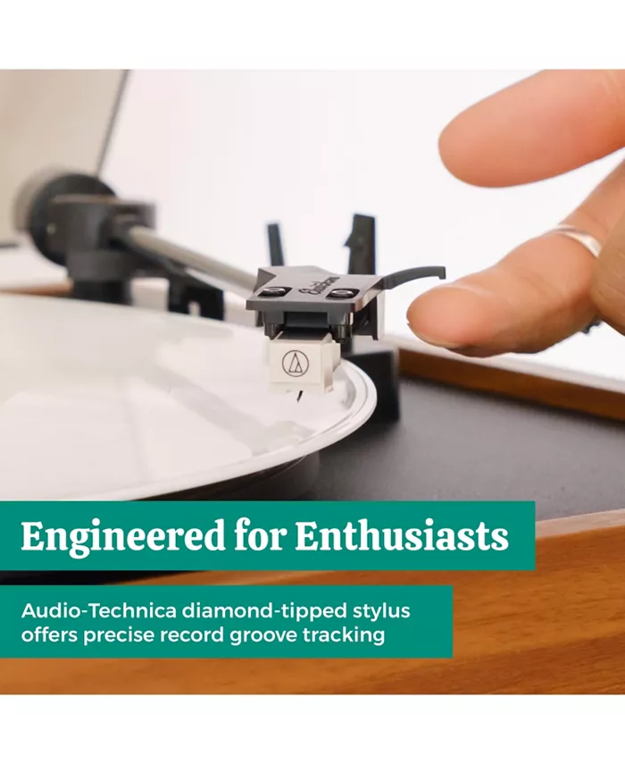 Alfani Electrohome Montrose Vinyl Record Player 2-Speed Belt-Drive Turntable With Audio-Technica Stylus Speed Control Motor Built-in Preamp Wood Plinth Anti-resonant Platter Auto-Stop (RR35B) Electronics