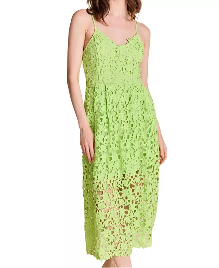 Alfani Endless Rose Women's Lace Cami Midi Dress Women's Fashion Shoes & Accessories