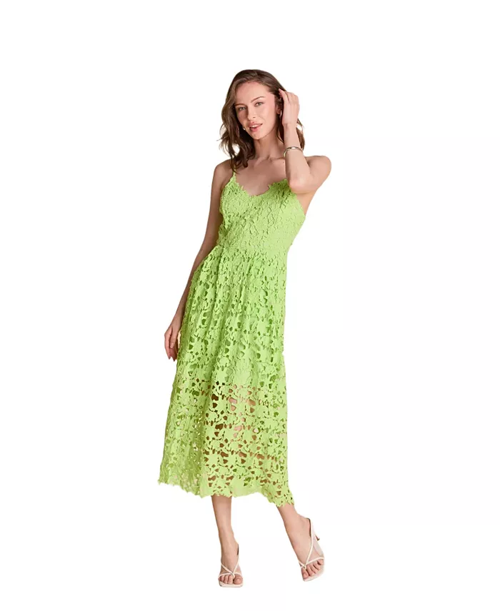 Alfani Endless Rose Women's Lace Cami Midi Dress Women's Fashion Shoes & Accessories