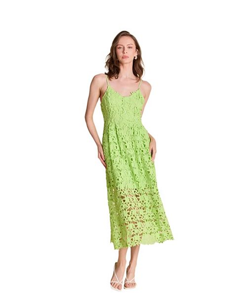 alfani endless rose Women's Lace Cami Midi Dress Women's Fashion Shoes & Accessories