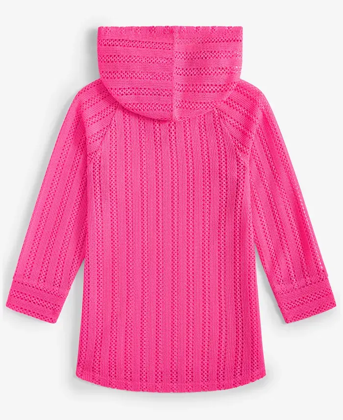 Alfani Epic Threads Big Girls Hooded Long Sleeve Mesh Cover-Up Exclusively At Macy's Kids