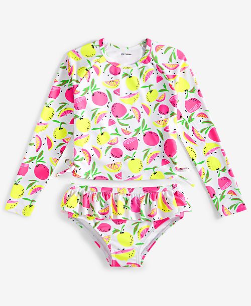 alfani Epic Threads Toddler And Little Girls Citrus Long Sleeve Two Piece Rash Guard Set Exclusively at Macy's Kids
