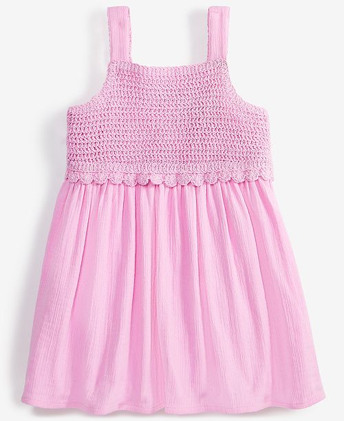 alfani Epic Threads Toddler Girl Crochet Gauze Cotton Dress Exclusively at Macy's Kids