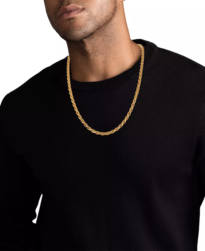 Esquire Men's Jewelry 2-Pc. Set 22" Rope Link Chain Necklace & Matching Bracelet Created For Macy's Jewelry & Watches