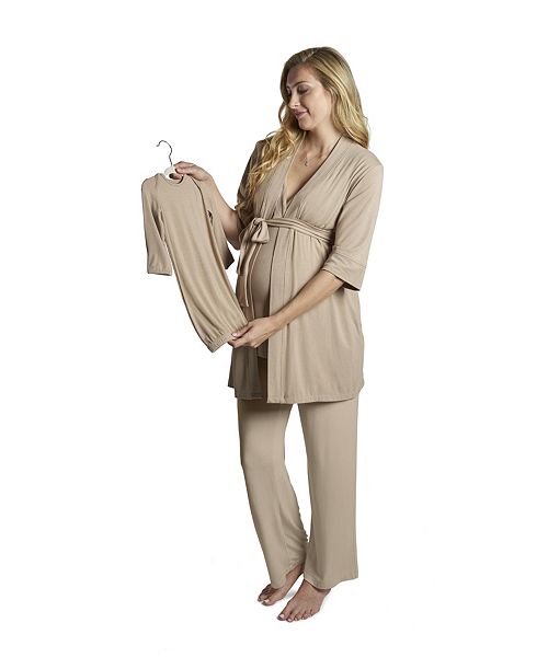 alfani Everly Grey Maternity Analise During & After 5-Piece Maternity/Nursing Sleep Set Women's Fashion Shoes & Accessories