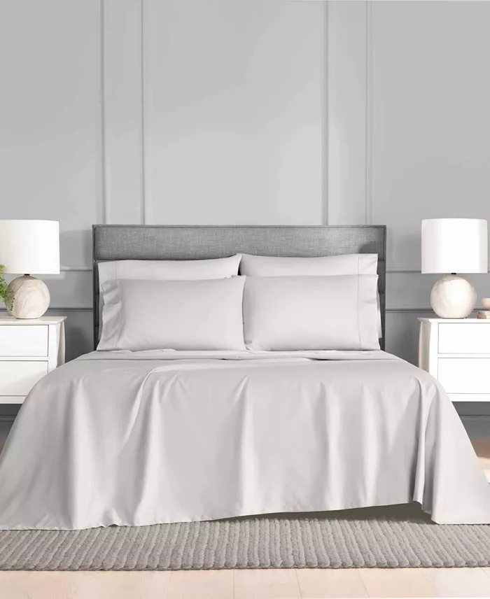 Alfani Fairfield Square Collection Brookline 1400 Thread Count Light Grey 6 Pc. Sheet Set Queen Exclusively At Macy’s Bed & Bath