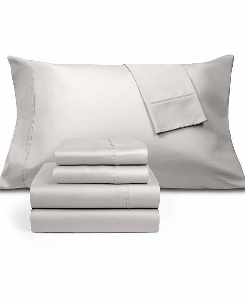 alfani Fairfield Square Collection Brookline 1400 Thread Count Light Grey 6 Pc. Sheet Set California King Exclusively at Macy’s Bed & Bath