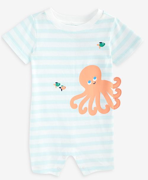 alfani First Impressions Baby Boys Octopus Graphic Striped Sunsuit Exclusively at Macy's Kids