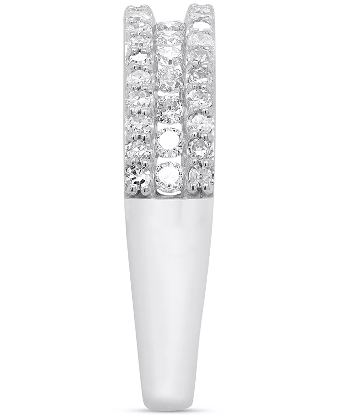 Alfani Forever Grown Diamonds Lab-Created Diamond Three-Row Band (3/4 Ct. T.w.) In Sterling Silver Or 14K Gold-Plated Sterling Silver Jewelry & Watches