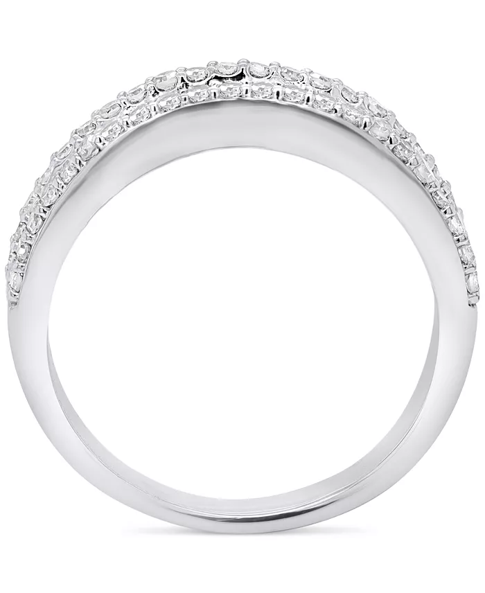 Alfani Forever Grown Diamonds Lab-Created Diamond Three-Row Band (3/4 Ct. T.w.) In Sterling Silver Or 14K Gold-Plated Sterling Silver Jewelry & Watches