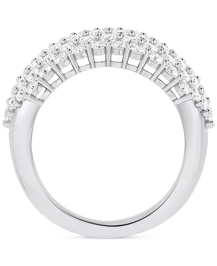 Alfani Forever Grown Diamonds Lab-Grown Diamond Pavé Band (2 Ct. T.w.) In Sterling Silver Or 14K Gold-Plated Sterling Silver Jewelry & Watches