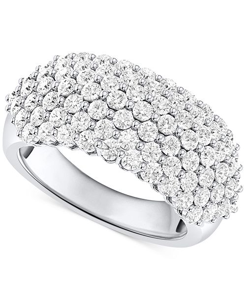 alfani Forever Grown Diamonds Lab-Grown Diamond Pavé Band (2 ct. t.w.) in Sterling Silver or 14K Gold-Plated Sterling Silver Jewelry & Watches