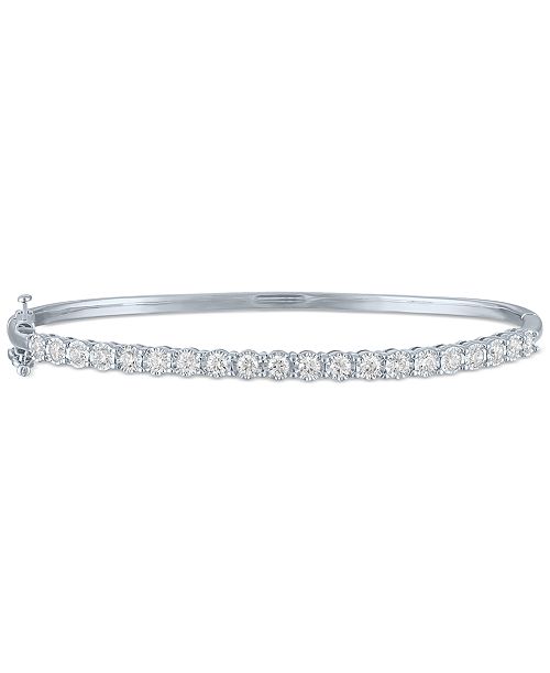 alfani Forever Grown Diamonds Lab-Grown Diamond Prong Bangle Bracelet (1 ct. t.w.) in Sterling Silver or 14k Gold-Plated Sterling Silver Jewelry & Watches